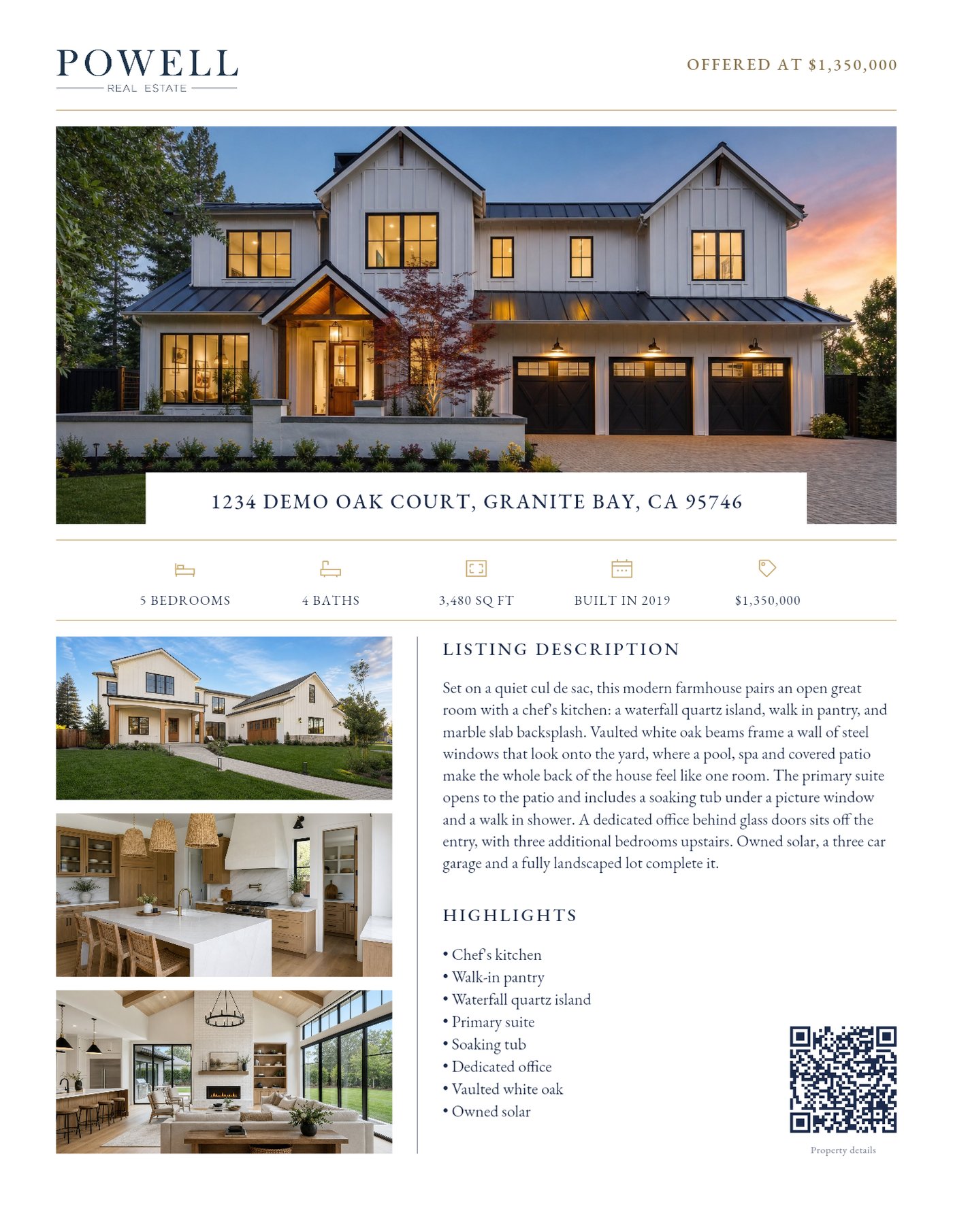 Two-sided flyer for a listing, made by LaunchListing