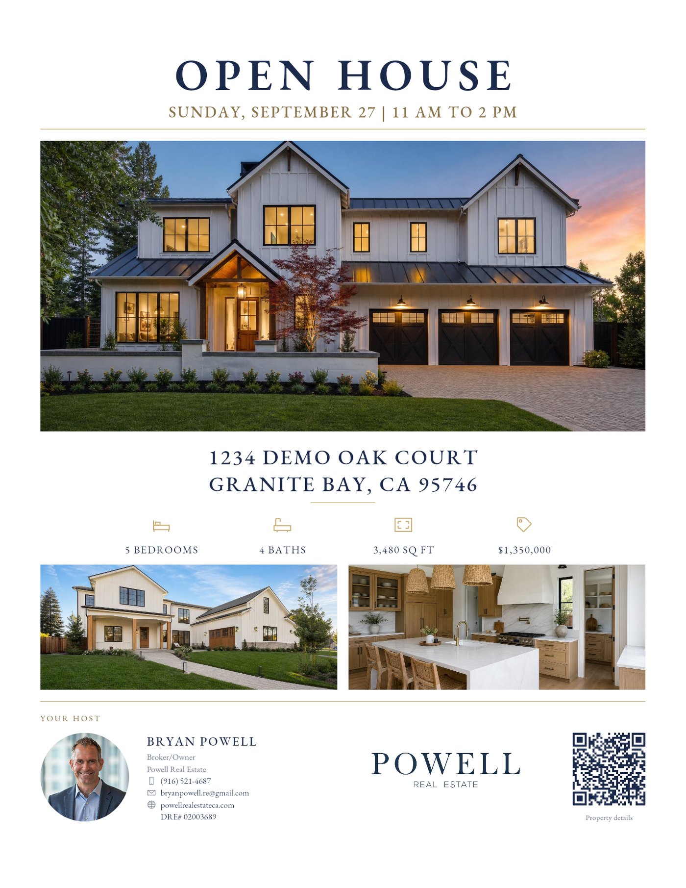 Open house flyer for a listing, made by LaunchListing